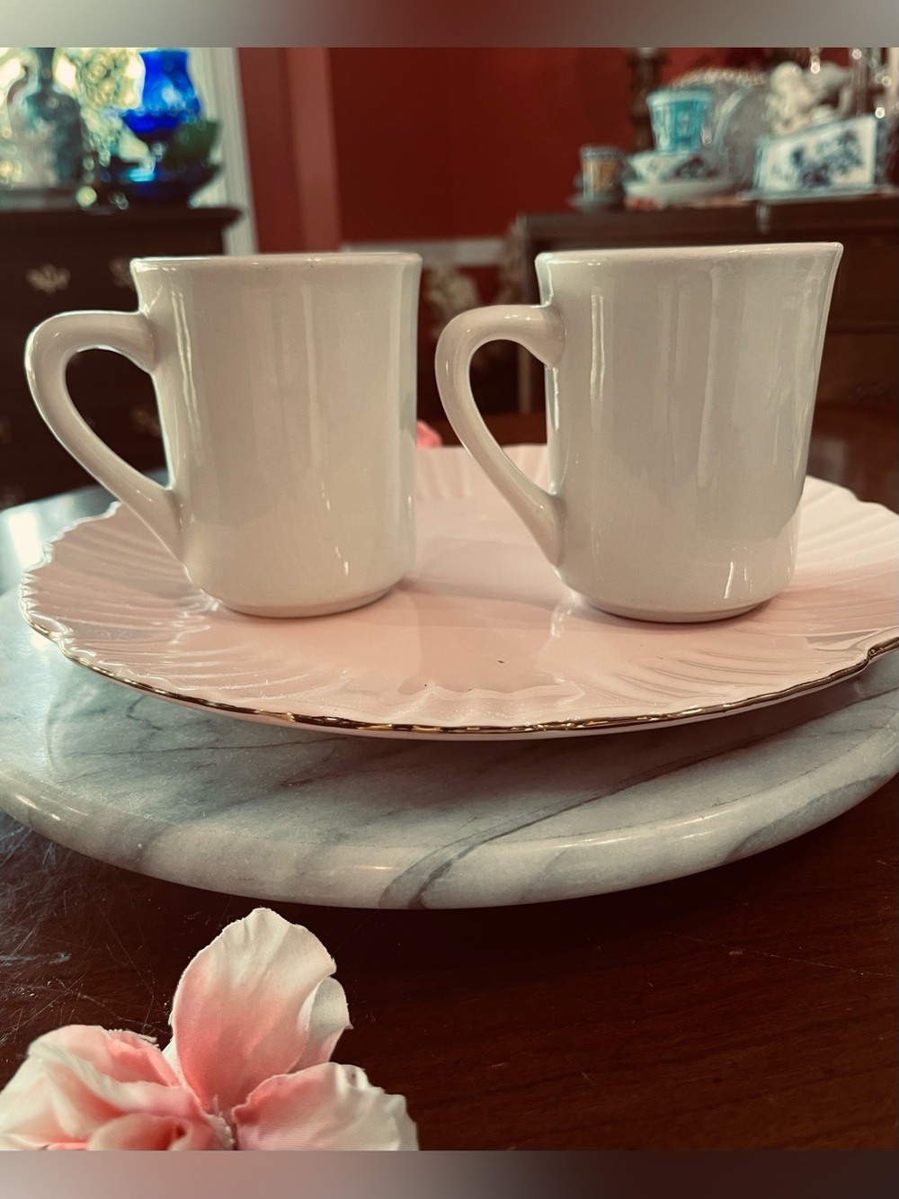 Pair of Tuxton Ceramic Coffee Mugs White Heavy Duty Diner Restaurant Ware 2-Set